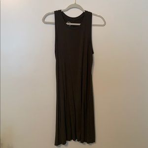 Army Green Sleeveless Swing Dress